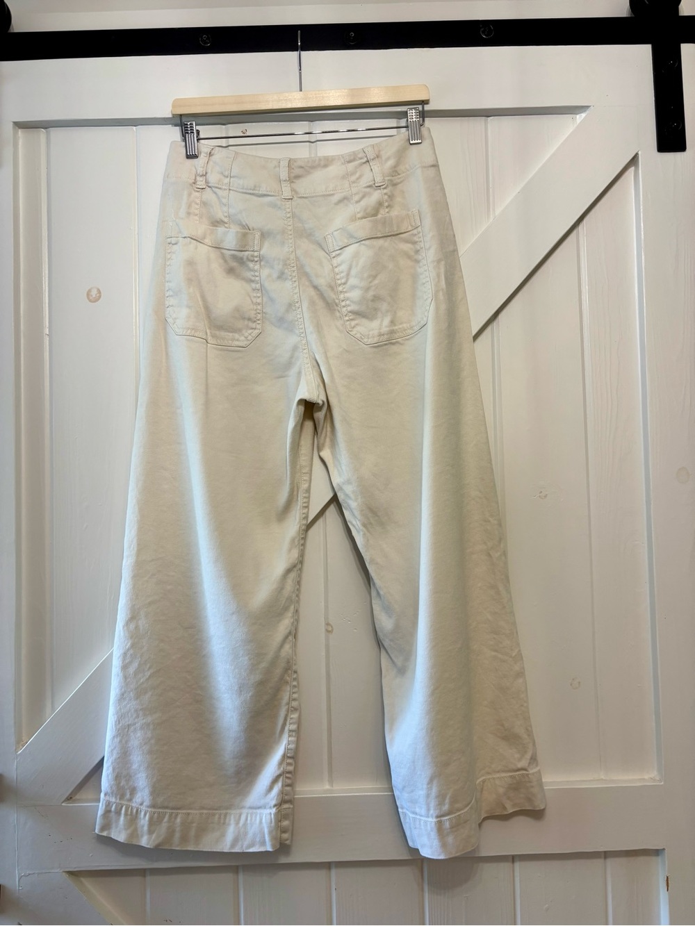 Anthropology Maeve The Colette Linen Blend Wide-Leg Cropped Pants White 30 - Picture 3 of 8